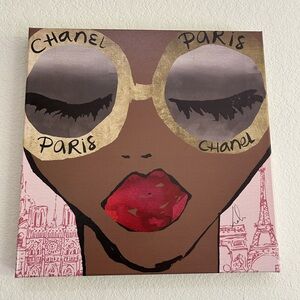 Oliver Gal art piece. PARIS CHANEL. 16X16 canvas